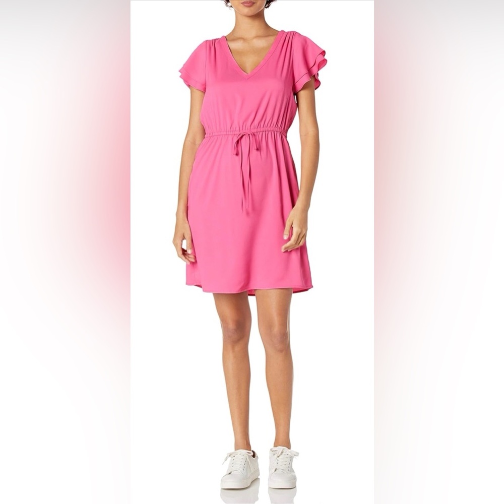 Goodthreads Fuchsia Flutter Sleeve Mini Dress